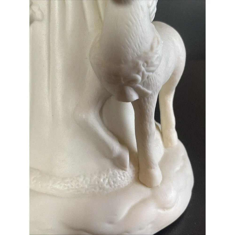 Vintage Santa w/ Reindeer Christmas Light Bisque 9